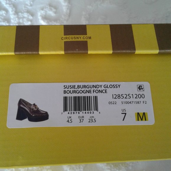 SUSIU BOURGUNDY GLOSSY SHOES  NEW ORIGINAL BOX SIZE 7 - Picture 4 of 5